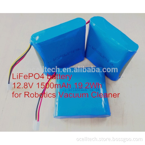 LiFePO4 battery 12.8V 1500mAh for Robotics Vacuum Cleaner